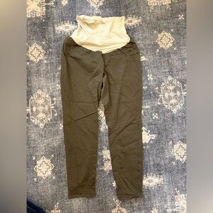 Motherhood Maternity Olive Leggings with Cream Waistband